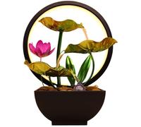 Fountaine de Table intérieure Cascade intérieure Lotus Leaf intérieur Fountain Light Up Fountain Fountain intérieur USB 3-Tier 7.9x5.1x10.2 Poul Fontaine pour Le Bureau du Salon, Vert, Vert