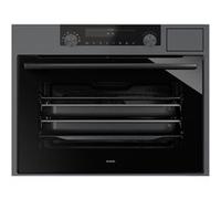 Four 5EN1-vapeur micro-ondes combiné 45 cm-Inox noir brossé-50 L-Ecran TFT 6"-27 fonctions-Température 30-230°C-Max 1000W-6 puissances-Système cyclonique pour une cuisson à la vapeur fine-Système 5 ar