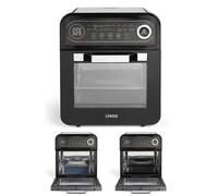 Four à air chaud 1600W 12 L 16 programmes de préparation 5 accessoires : Plateau égouttoir, grille, panier en maille, pince à