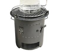 Four à bois - Appareil de cuisson d'extérieur portable avec barbecue et pince, camping, pour la survie - Préparation urgente - Voyage en plein air, terrasse, arrière-cour