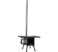 Four à charbon de bois portable, design portable, réglable en hauteur, noir