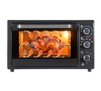 Four à convection multifonction 32 L, four grille-pain de comptoir 1 500 W avec minuterie de 60 minutes, rôtissoire et déshydratation, 6 accessoires, acier inoxydable, noir UE