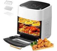Four à friteuse à air, four à convection de comptoir de 15 L, avec commande tactile LED, fenêtre de cuisson visible, 6 fonctions prédéfinies et minuterie pour la maison, la cuisine, le grill