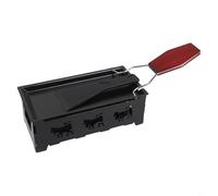 Four à fromage portable alimenté par bougie pour mini grill à raclette pour le camping, ensemble de casseroles en fer compact avec plateau anti-adhésif et raclette, noir