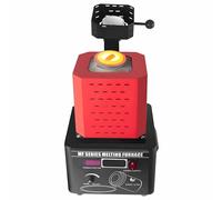 Four à fusion d'or 1600 degrés, induction de fréquence moyenne, panneau intelligent, 1600 ℃/2912 ℉ Four de fusion d'or électrique pour fusion de métaux à petite échelle (rouge, 2 kg)