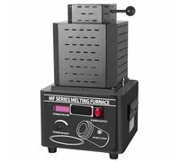 Four à fusion d'or 1600 degrés, induction de fréquence moyenne, panneau intelligent, 1600 ℃/2912 ℉ Four de fusion d'or électrique pour fusion de métaux à petite échelle (noir, 3 kg)