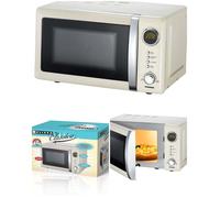 Four à Micro-ondes Beige Vintage - Métallique - 20L - 700W - 5 Programmes Automatiques