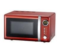 Melissa Classico 16330109 Four à micro-ondes Design rétro Boîtier métallique 20 l Puissance micro-ondes 700 W Minuterie 5 niveaux de puissance Rouge métallisé