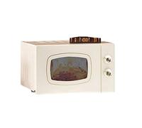 Four à micro-ondes intégré, ménage automatique multifonction 700 W 20 L petit mini four à ondes lumineuses, facile à nettoyer, contrôle uniforme de la température, noir little surprise