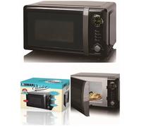 Four à Micro-ondes Noir Vintage grill électronique 20L 700W Noir Métallique