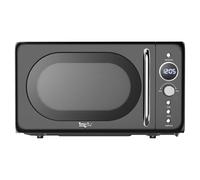 Four à micro-ondes Total Chef 20 L 700 W Mini fours rétro 8 modes préréglés 5 niveaux de puissance de cuisson Plateau tournant en verre amovible Comptoir Autonome Petits micro-ondes Noir