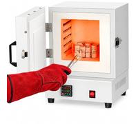 Four À Moufle Électrique De Laboratoire Pour Céramique, 2000W Jusqu'à 1150 °C ; Contrôle Numérique De La Température ; Chambre De 16 X 16 X 13,8 Cm ; Gants Et Pinces Inclus