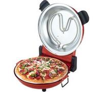 Four à pizza 1200 W - 400 °C - [Nouvelles Pierre Réfractaire noire] - Diam. 30 cm - cuit les pizzas en 5 minutes - Double résistance à haute efficacité énergétique. Minuteur 15 min, température réglab