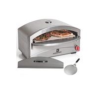 Four à pizza 4800W Barbecue gaz Inox Cuisson pierre réfractaire 250- 400°C Max Allumage piezo Chauffe rapide spatule - Kemper