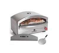 Four à pizza à gaz 4800W Cuisson pierre réfractaire 250 à 400°C Spatule Incluse KEMPER