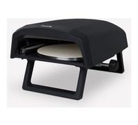 H.Koenig Four à pizza à gaz GINO640, en acier inoxydable, 32 cm, surface rotative à 360 degrés, pierre cordierite, jusqu'à 500 °C, pieds pliants, pelle à pizza et régulateur