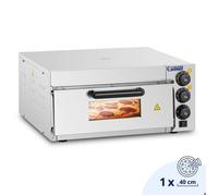 Royal Catering Four à Pizza Electrique 2000W, argile réfractaire, pierre de cuisson, surface de 40x40x1,5cm, fonction minuterie 120 min Facile à Nettoyer, Commercial Domestique, Restaurant Maison