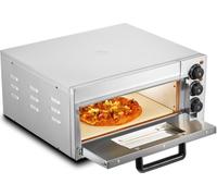 Four à pizza commercial - 406 mm - Acier inoxydable - Électrique - 3 boutons rotatifs - Four professionnel pour restaurants et pizzerias