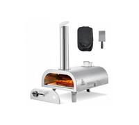 Four à Pizza d’Extérieur 12 pouces 305 mm, Four à Granulés de Bois Portable, en Acier Inoxydable, avec Thermomètre Intégré, Pelle