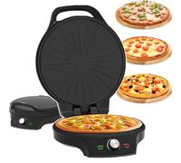 Four À Pizza De 32 Cm, Four À Pizza De Comptoir, 5 Températures De Cuisson Rapide, Chauffage Double Face/antiadhésif, Conçu Pour La Fabrication De Pizzas Maison Et De Pain Arabe.,Black