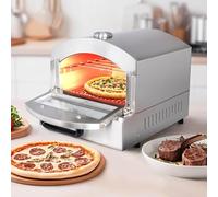 Four À Pizza De Comptoir (Electrique/Gaz) Avec Hub-lot, Four À Pizza D'extérieur Avec Contrôle De La Température, Four De Table En Acier Inoxydable À 2 Niveaux, Pour Extérieur/camping/fête(Electric)