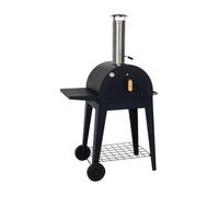 Four à pizza d'extérieur charbon de bois, tablette rabattable, pierre à pizza et cheminée