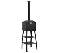 Four à pizza d'extérieur - vidaXL - Charbon de bois - 2 pierres réfractaires - Noir - 54x59x203 cm - Thermomètre intégré