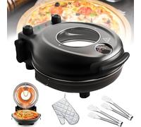 Four à pizza électrique 1200 W, machine à pizza de comptoir avec pierre à pizza réfractaire de 30,5 cm, contrôle de température de 50 à 420 ℃, double contrôle de température et fenêtre de visualisatio