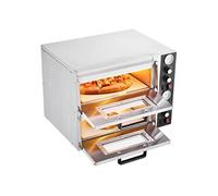 VEVOR Four à Pizza Électrique de Comptoir 45,7 cm, Machine à Pizza d'Intérieur 2 Niveaux avec Contrôle Indépendant de la Température Supérieure et Inférieure, Température Max. 450 °C, pour Cuisine