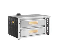 Four à pizza électrique - 6+6 x 33 cm - 2 cavités - 13 200 W - 400 V- Chamotte - Royal Catering RCPO-1011-N