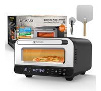 Four à pizza électrique - 6 programmes, 1700 W, température maximale 450 °C, idéal pour les pizzas de 32 cm - 5 en 1 : pizza, grill, maintien au chaud, cuisson et pâtisserie - Pierre à pizza et pelle