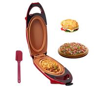 Four à Pizza Electrique, 800W Four à Pizza, Appareil Multifonction pour le Petit-Déjeuner,Machine à Omelette Electrique, Poêle à Omelette, Plaque de Cuisson Antiadhésive Double Face