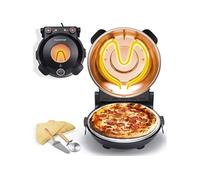 Four à Pizza Electrique - Appareil de Table Ø30 cm avec Thermostat & Thermomètre - Fenêtre de Cuisson - Chauffe jusqu'à 425°C - Pierre Antiadhésive