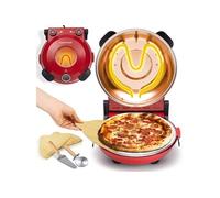 Four à Pizza Electrique - Appareil de Table Ø30 cm avec Thermostat & Thermomètre - Fenêtre de Cuisson - Chauffe jusqu'à 425°C - Pierre Antiadhésive