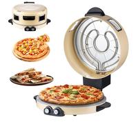 Four à pizza électrique avec base en pierre antiadhésive de 40 cm, machine à pizza portable de 2 200 W, double commande de chauffage et fenêtre en verre pour quesadillas de pizzeria