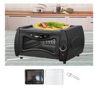 Four à pizza électrique avec contrôle de température 50-400 °C, mini four à pizza avec disque et pince, cuisson des pizzas fraîches et congelées en 5 minutes, utilisation intérieure et extérieure