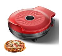 Four à pizza électrique avec interrupteur indépendant et poignée anti-brûlure, four à pizza pour comptoir, crêpière multifonctionnelle pour cuisines, pizzerias, restaurants, facile à nettoyer, rouge