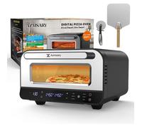 Four à pizza électrique - AZMSARY - Modèle professionnel - 6 programmes - 80℃-450℃ - Pierre incluse