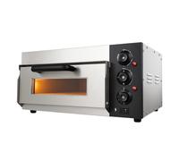 Four à Pizza Électrique Compact Ø40 cm - 2000W - Pierre Réfractaire - Température 350°C - Inox