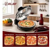 Four à pizza électrique de comptoir KLAIF, doté d'une pierre en céramique de 31 cm et de deux boutons de réglage de la température.