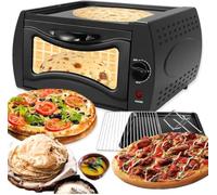 Four à Pizza électrique Dintérieur 15l, à Poser sur Un Plan De Travail, avec Disque Rotatif Et Pince, Thermostat Réglable De 50 à 400 °c, Idéal pour La Cuisson De Chapati, Roti, Pain Et Autres