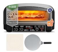 Four à pizza électrique jusqu'à 450 °C pour 37 cm (14.6") Pizza New York avec pierre à pizza - Utilisation intérieur/extérieur - 2200 W - Idéal pour maison, jardin, table ou cuisine mobile