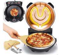 Four à Pizza Électrique - NutriChef - 1200W - Température Jusqu’à 425°C - 30 cm - avec Thermostat et Thermomètre - Noir