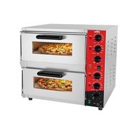 Four à pizza électrique professionnel CROSSON avec surface de cuisson 400x400 mm en pierre d’argile réfractaire pour pizza et pain, température supérieure et inférieure indépendante jusqu’à 350°C