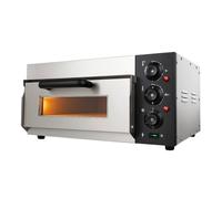 Four à pizza électrique professionnel inox 40 cm 2000W pierre réfractaire 350°C compact
