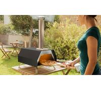 InnovaGoods® Pellet Pizza Oven avec accessoires, four à pizza avec base en pierre Ø 0cm max. cuisson rapide jusqu'à 500ºC et plaque à pizza 30x30cm. Comprend une cheminée et un sac de transport.