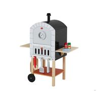 Teamson Kids Four a Pizza et 24 Accessoires pour Enfant Gris Naturel