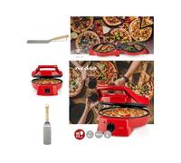 Four à Pizza et tartes avec Grill Plancha Revêtement Pierre antiadhésif Puissance 1800 W pancakes, omelettes, quiches et flammekuech