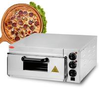 Four à pizza, four à pizza en acier inoxydable avec pierre à pizza et minuterie, four à pizza électrique professionnel 2000 W, 1 chambre, minuterie de 60 minutes, four à pizza Flame Cake Oven, four