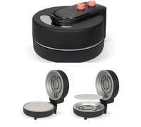 Four à Pizza électrique - 1800W 30cm - Revêtement antiadhésif - Thermostat ajustable réglable - Couleur Noire